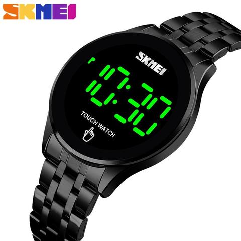 SKMEI Simple Men Digital Watch Fashion Touch Screen LED Light Display 30M Waterproof Stainless Steel Strap erkek kol saati 1579 ► Photo 1/6