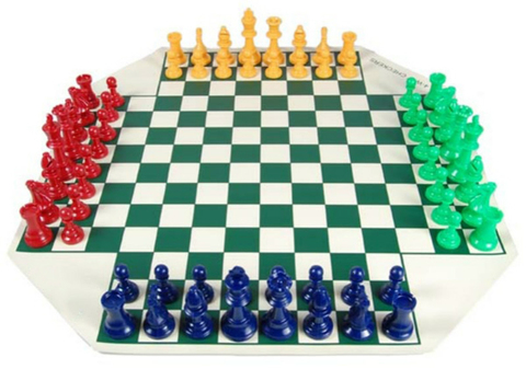 4-WAY Chess Set 4-player Chess Board Games Medieval Chesses Set With 60cm Chessboard 64 Chess Pieces King High 97mm Travel Game ► Photo 1/5