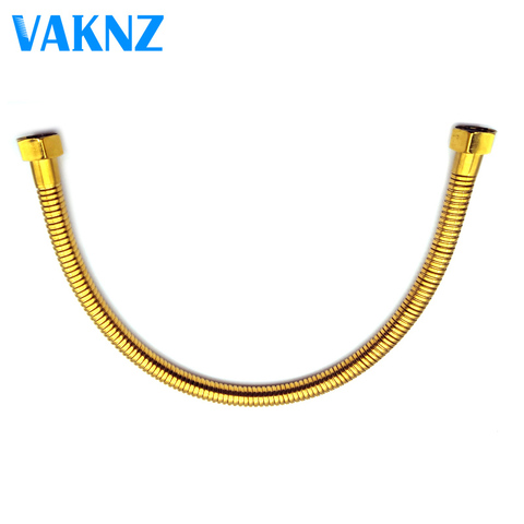 VAKNZ Golden Plumbing Hose 1/2  Angle Valve Connector Stainless Steel Gold Toilet Hose for Bathroom  length 47.5cm ► Photo 1/5