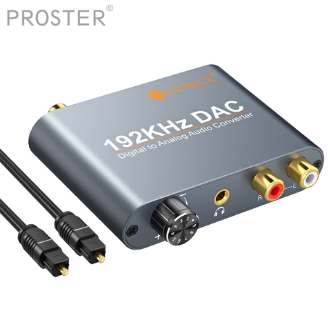 PROZOR dac Digital Optical Coaxial Toslink to Analog Stereo Left/Right RCA 3.5mm Jack Audio Converter Adapter 192kHz Aluminum ► Photo 1/6