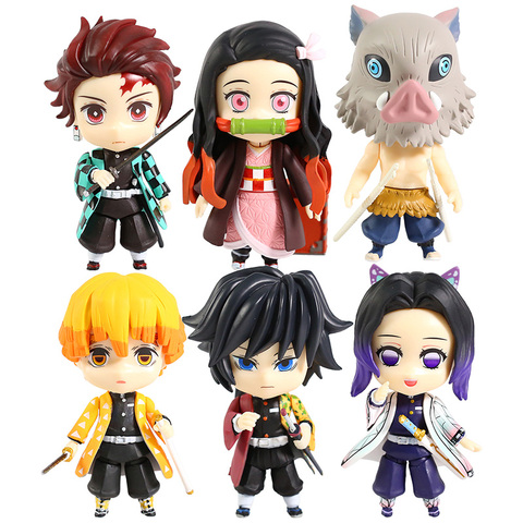 Demon Slayer Kamado Tanjirou Nezuko Hashibira Inosuke Agatsuma Zenitsu Tomioka Giyuu Kochou Shinobu PVC Action Figures Toys ► Photo 1/6