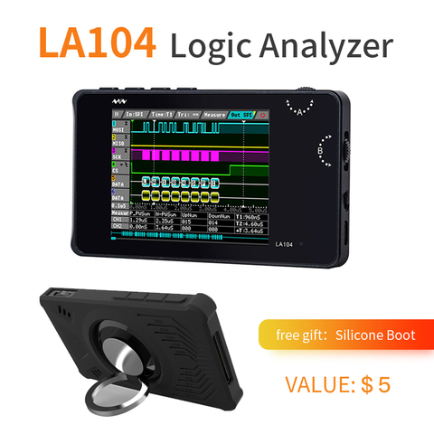 Digital Logic Analyzer LA104 USB Mini 4 Channels 100MHz Max Sampling Rate Built in 8MB Flash Storage 2.8 Inch Oscilloscope ► Photo 1/6