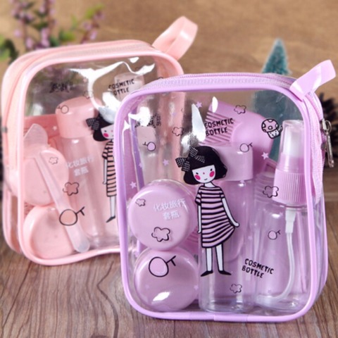 Plastic Travel Transparent 8 Pcs/Set Mini Empty Cosmetics Container Bottle Bottle Eyeshadow Makeup Face Cream Jar Pot Bottle ► Photo 1/6