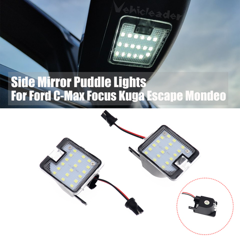 2Pcs Canbus Car LED Under Side Mirror Puddle Lights Lamp No Error Super Bright For Ford Focus 3 Kuga C-Max Escape Mondeo ► Photo 1/6