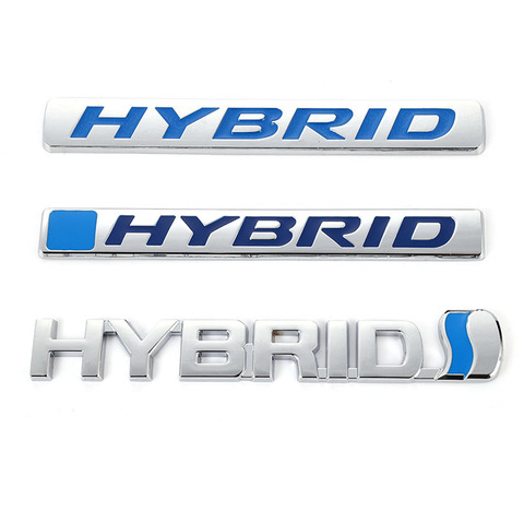 3D Metal HYBRID Car Sticker Emblem Badge for Hybrid Logo Toyota Camry Rav4 Reiz Lexus BMW Audi Honda Lada Chevrolet Buick Mazda ► Photo 1/6