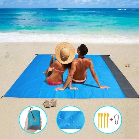 Portable Picnic Beach Mat Pocket Blanket Waterproof Beach Mat Blanket Ground Mat Mattress Outdoor Picnic Camping Tent Mat XA174A ► Photo 1/6