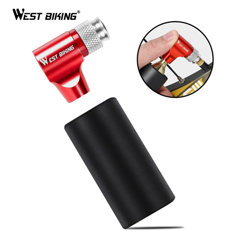 WEST BIKING Portable Bike Pump Air CO2 Inflator Insulated Sleeve Bicycle Accessories Schrader & Presta Valve Mini Bicycle Pump ► Photo 1/6