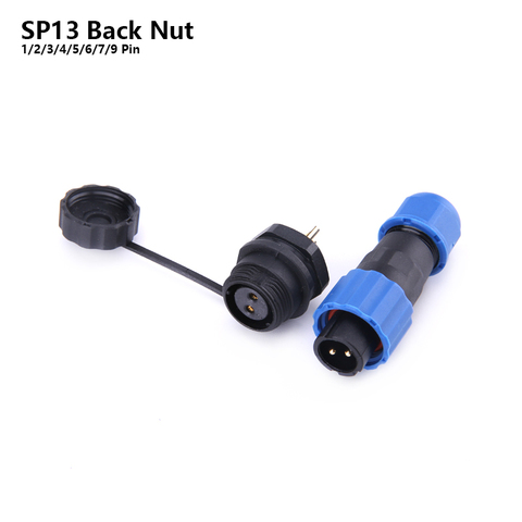 SP13 IP68 waterproof connector male plug & female socket 1/2/3/4/5/6/7/9 pin panel Mount wire cable connector aviation plug ► Photo 1/6