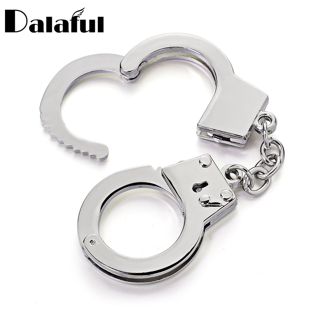 Dalaful Mini Size Handcuffs Keychain K363 Gifts Holder Ring Chain Key Car 