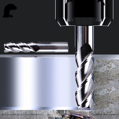 3 Flutes End Mill Cnc Aluminum Cutter Tungsten Steel Tool Suitable for processing. copper, aluminum, hardwood, hard plastic ► Photo 1/2