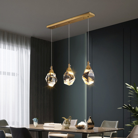 220V Crystal Led Pendant Lights Nordic Living Room Dining Room Bar Kitchen Hanging Lamps Luminaire Indoor decor Light Fixtures ► Photo 1/6