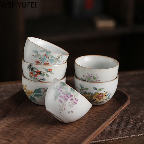 WSHYUFEI Jingdezhen Tea set Tea Cup Chinese style Retro Ceramic Cup Personal Single Cup Pu'er Tea Set Tea Cup ► Photo 1/6