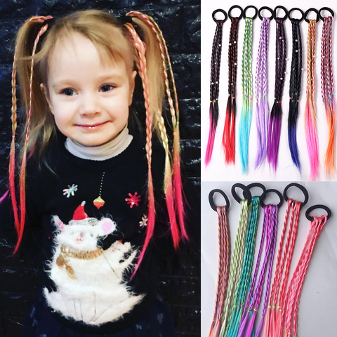Simple Kid Elastic Hair Band Rubber Band Hair Accessories Kids Wig Headband Girls Twist Braid Rope Headdress Child Gift ► Photo 1/6