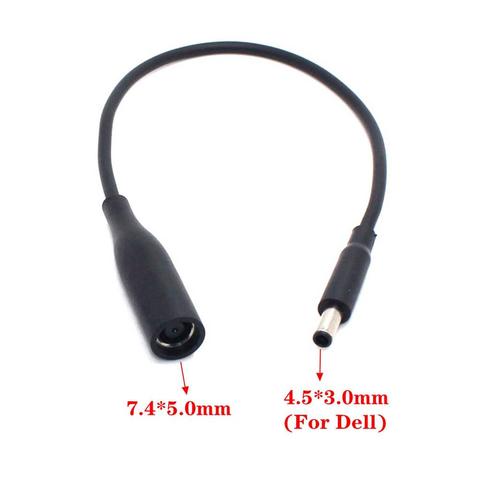 DC Power Cord / Cable Charger Laptop Adapter 7.4*5.0mm Female to 4.5*3.0mm Central Pin Male Plug Connector for Dell Laptop ► Photo 1/6