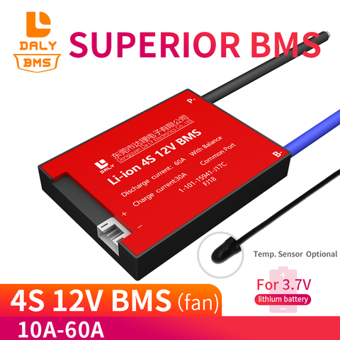 3.7V jbd bms 18650 4S 12V 10A to 60A 18650 bms 14.8V lithium polymer battery for 3.7V   Balancer  NTC  E-bike Scooter ► Photo 1/6