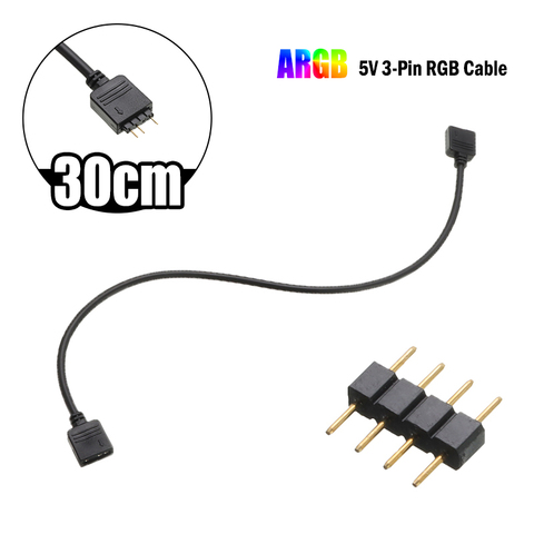 12V 4pin 5V 3pin Cable RGB Extension Adapter Cable for PC LED Light Strip ARGB RGB Computer Motherboard RGB Synchronous Line Hub ► Photo 1/6