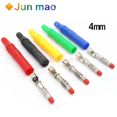 2pcs 4mm Male Banana Plug Straight Insulated Safety Wire Solder DIY Connectors Instrument test plug high current voltage gauge ► Photo 1/5