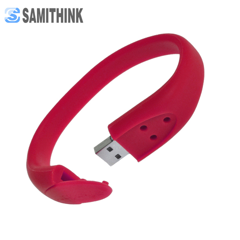 Silicone Bracelet USB Flash Drive High Speed Memory Stick Custom Gift Pen Drive 64GB 32GB 16GB 8GB 4GB 2GB ► Photo 1/6