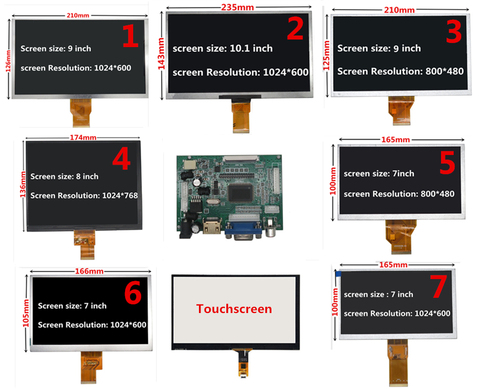 7/8/9/10.1 inch 1024*600 Screen LCD Display with HDMI VGA Driver Board Monitor for Raspberry Pi Banana/Orange Pi Mini computer ► Photo 1/6