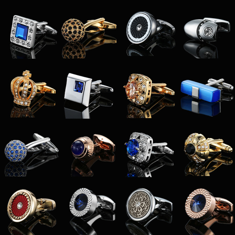 Brand new fashion design men's French shirt cuff Cufflinks luxury crystal zircon cufflink accessories wholesale ► Photo 1/6