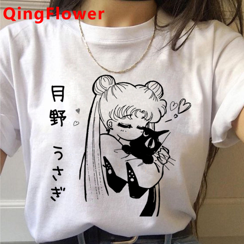 New Cute Women T-shirt Cartoon Cat Funny T-shirt Harajuku Graphic Ulzzang T- shirt 90s