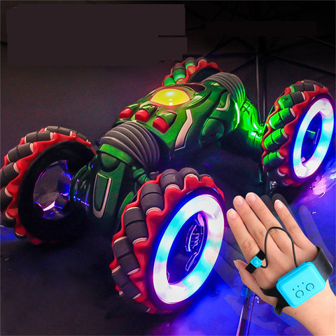 Large wheel 1/10 2.4G Gesture Sensor Twisted Car Light Music Remote Control Stunt Car Dancing drift RC Car For Kids Presents ► Photo 1/5