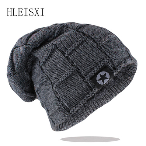 New Unisex Beanie Hat Knit Wool Warm Winter Hat Thick Soft Stretch Hat For Men And Women Fashion Skullies & Beanie ► Photo 1/6