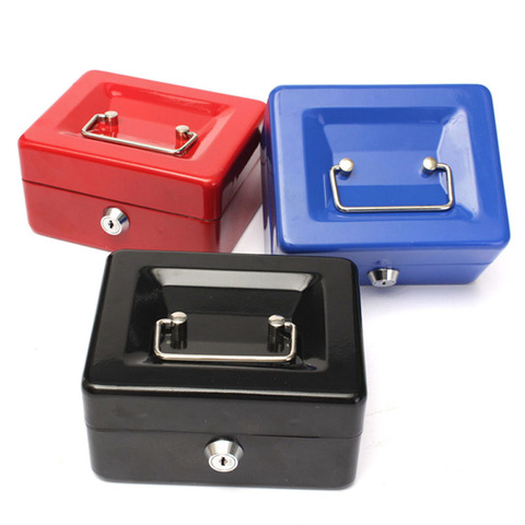 Practical Mini Petty Cash Money Box Stainless Steel Security Lock Lockable Safe Small Fit for House Decoration 3 Size ► Photo 1/5