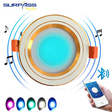 Smart Music Lamp Intelligent Background Music Light In Ceiling Speakers With Adjused Lights Smart Bluetooth Downlight Speaker ► Photo 1/6