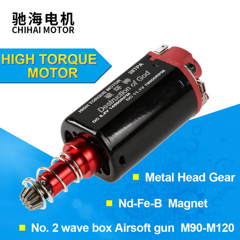 chihai motor CHF-480WA-28TPA Nd-Fe-B 19000 rpm Ver.2 Gearbox High Torque Long Shaft Motor for AEG Airsoft ► Photo 1/6