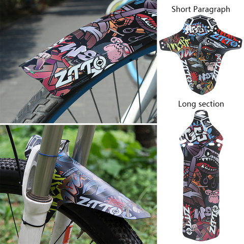 1 PC MTB Bike Colorful Pattern Front Back Fender Mountain Bicycle Short Long Mudguards Road Cycling Mud Removal Bicycle Parts ► Photo 1/6