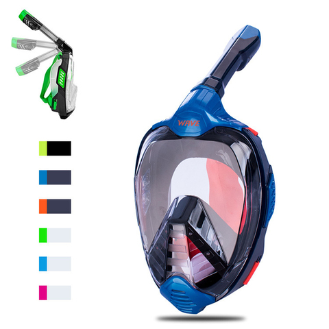 Snorkeling Glasses Foldable Breathing Tube Scuba Equipment 2022 New Swim Goggles Underwater Scuba Anti Fog Full Face Diving Mask ► Photo 1/6