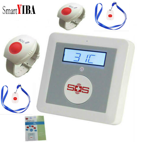 SmartYIBA Wireless GSM SMS Senior Elderly Healthcare Panel Alarm System APP Remote Control Emergency SOS Neck Wrist Panic Button ► Photo 1/5
