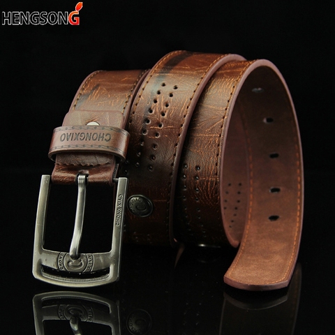 Hollow Rivet Punk Style Belt Men's Casual Belt Wide PU Leather Belt Buckles For Men Fashion Male High Quality Jeans Belt ► Photo 1/6