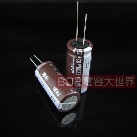 10PCS NEW NICHICON PW 63V2200UF 18X40MM electrolytic capacitor 63V 2200UF High frequency long life 2200uF/63V ► Photo 1/4