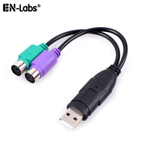 PS2 USB Adpater,USB Male to PS/2 Female Splitter Mouse Keyboard PS2 Converter Extension Cable,KVM Barcode Scanner PS/2 to USB ► Photo 1/6