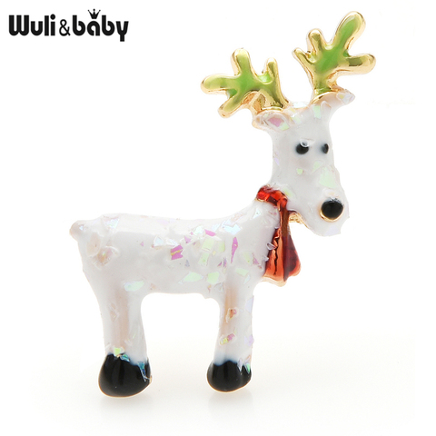 Wuli&baby 2022 Cute Deer Brooches Unisex Christmas New Year Brooch Pins Gifts ► Photo 1/3