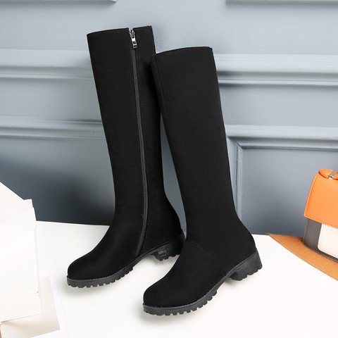 Big Size 9 10 11 12-17 thigh high boots knee high boots over the knee boots women ladies boots Side zipper suede finish ► Photo 1/6