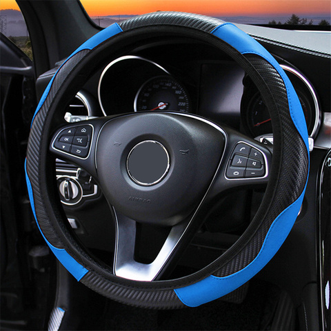 Car Leather Steering Wheel Cover For Toyota Auris Avensis Prius chr Aqua Aygo Corolla Verso Land Cruiser Prado Hilux Accessories ► Photo 1/6