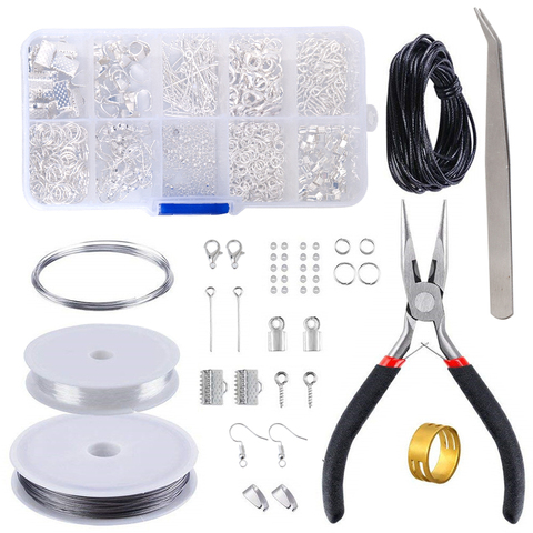 Doreen Box DIY Jewelry Findings Tool Set Kits Jump Ring Tail Chain Clip Buckle Earring Hooks Box Sets For Jewelry Making Supply ► Photo 1/6