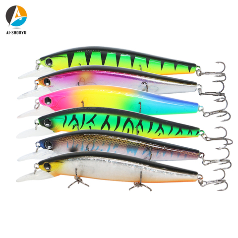 AI-SHOUYU New Minnow Fishing Lures 115mm/15.5g Suspending Hard Bait with 3 Treble Hook Crankbait Wobbler Fishing Tackle Leurre ► Photo 1/6