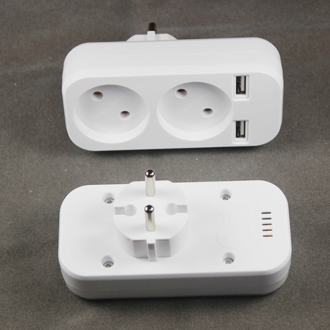 USB double Socket plug adapter phone charger wall panel  Free shipping Double USB Port 5V 2A Usb electrique outlet usb  Z1-02 ► Photo 1/4