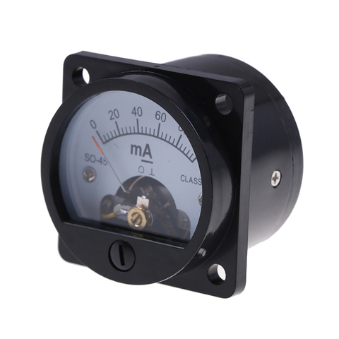 1 Piece 2.5 Accuracy DC 0-100mA Ammeter SO-45 Class Round Analog Panel Meter Black ► Photo 1/6