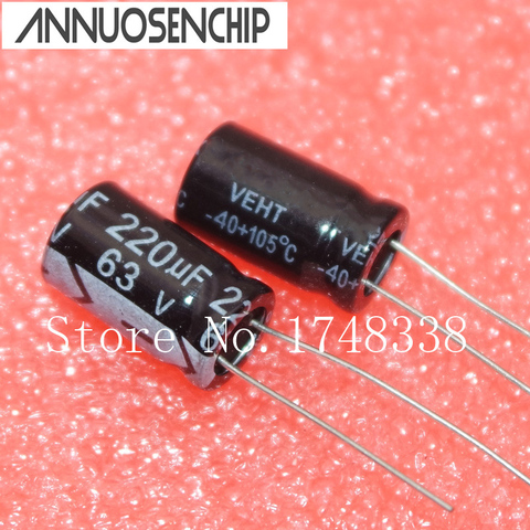 20PCS Electrolytic capacitor 63 V 220 UF 10x16mm 63V 220UF ► Photo 1/4