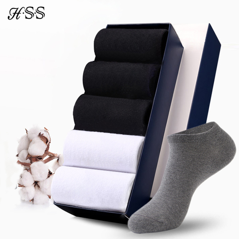 HSS Brand 100% Cotton Men Socks Summer Thin Breathable Socks High Quality No Show Boat Socks Black Short For Students Size 39-44 ► Photo 1/6