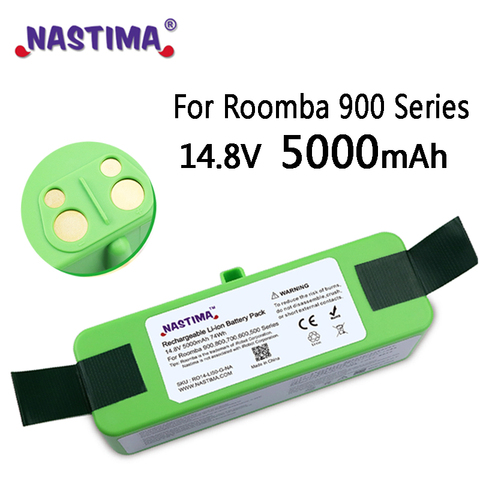 NASTIMA  Li-ion Battery 14.8V 5000mAh for iRobot Roomba 900 800 700 600 500 Series 960 980 985 550 560 610 680 690 780 870 890 ► Photo 1/6