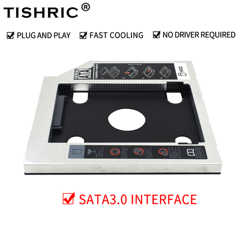 TISHRIC 9.5mm 12.7mm Aluminum SATA 2nd Hdd Caddy 3.0 Caddy ssd Hard Disk Enclosure Case For Hard Drive For Laptop DVD/CD-ROM ► Photo 1/6