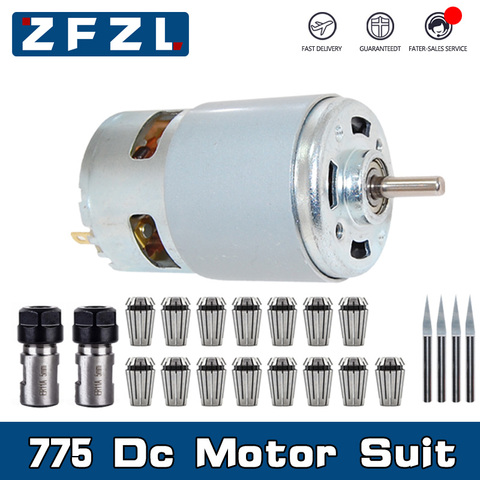 1pc 775 DC Motor 12-36V Spindle Motor ER11 Extension Rod with ER11 Spring collet  for CNC Router Machine 1610/ 2417 3018 ► Photo 1/1