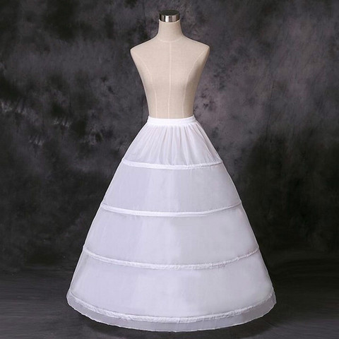 2022 Cheap Long Wedding Bridal Petticoats for Wedding Dress 4 Hoop Ball Gown Crinoline Petticoat ► Photo 1/3