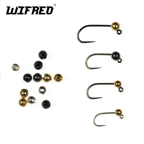 Wifreo 20PCS Slotted Tungsten Beads 2.5mm 2.8mm 3mm 3.5mm Gold Silver Black Orange Pink Jig Nymph Fly Tying Materials ► Photo 1/6